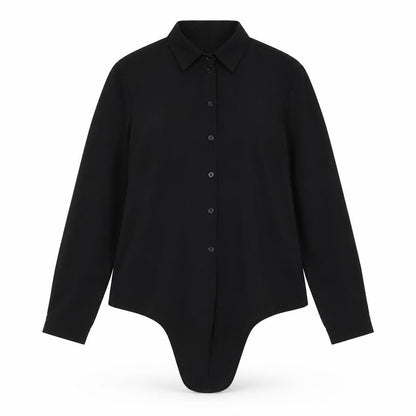 Brave Soul Womens Black  Polyester Basic Button-Up Size S Collared