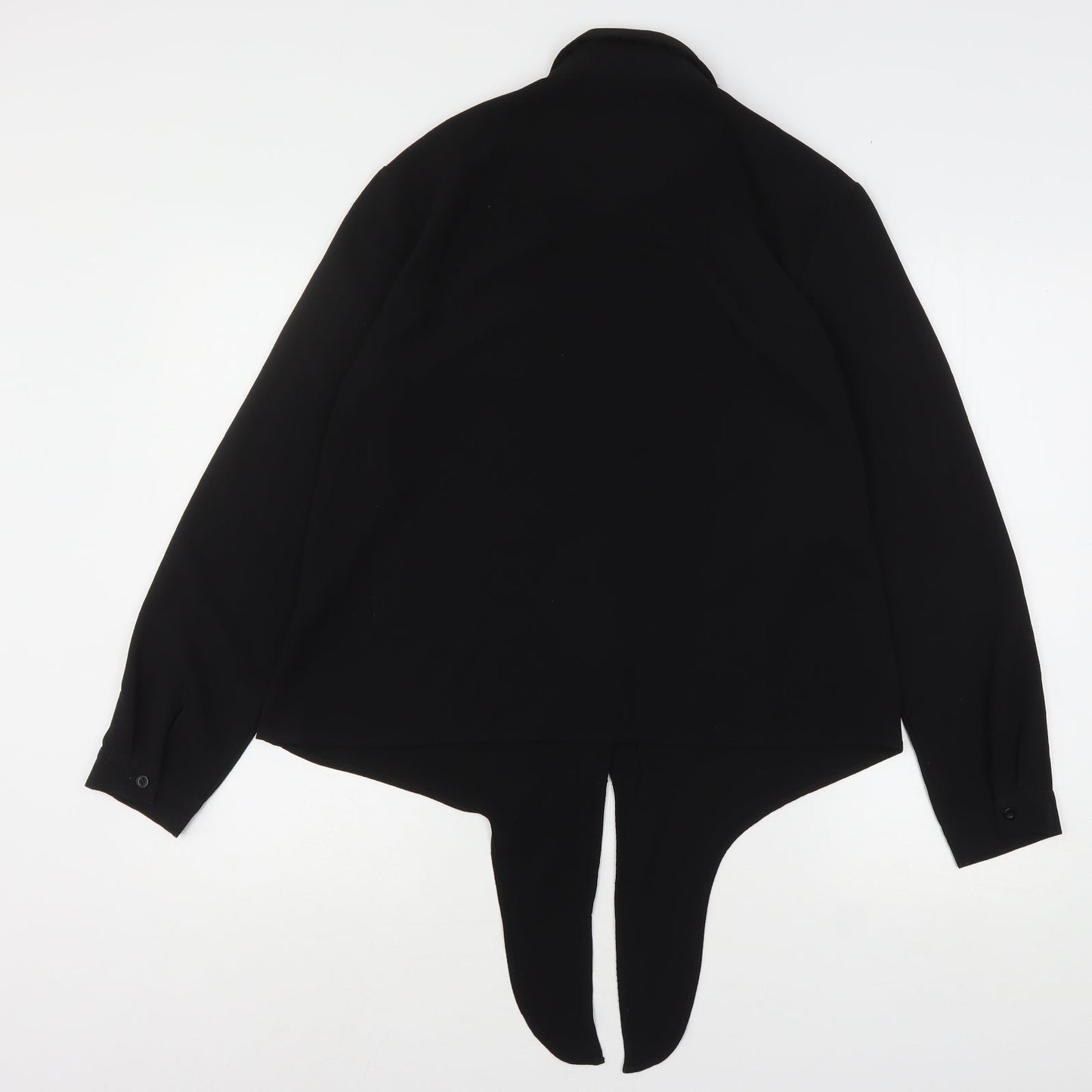 Brave Soul Womens Black  Polyester Basic Button-Up Size S Collared