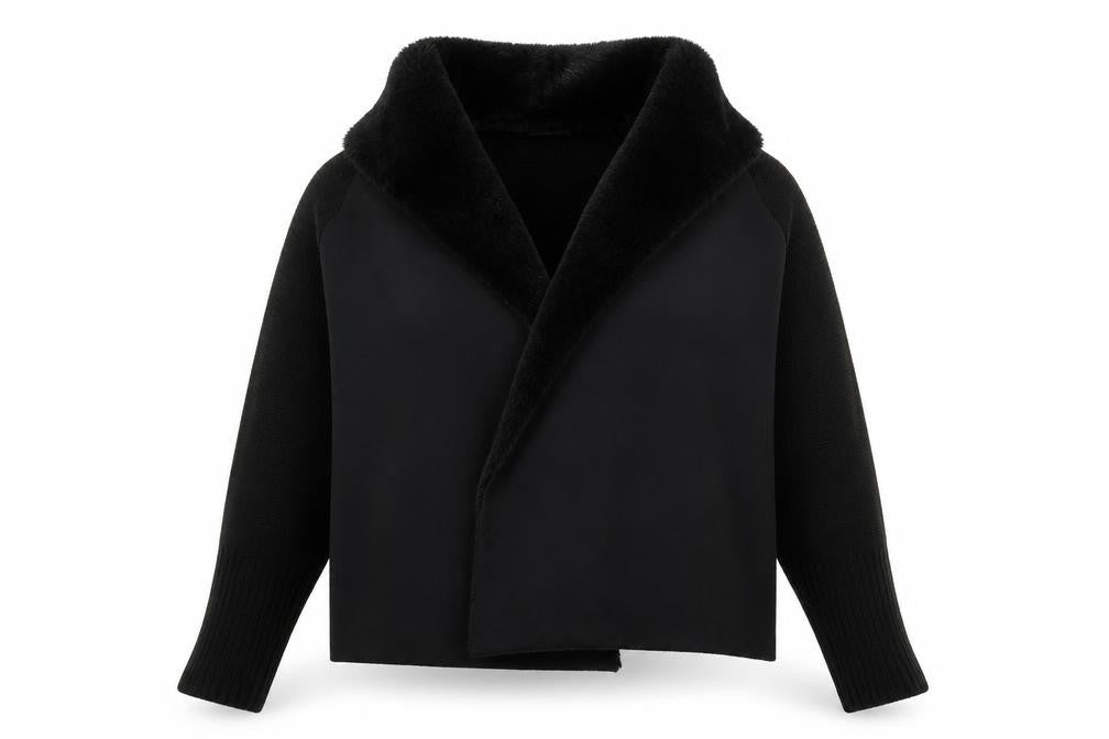 South Womens Black V-Neck  Acrylic Cardigan Jumper Size 14