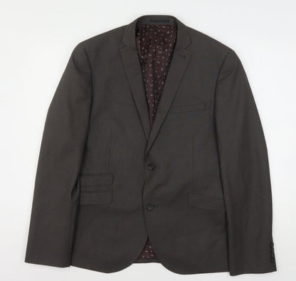 Next Mens Brown  Polyester Jacket Suit Jacket Size 42