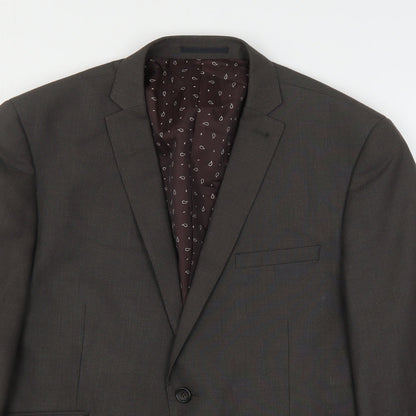 Next Mens Brown  Polyester Jacket Suit Jacket Size 42