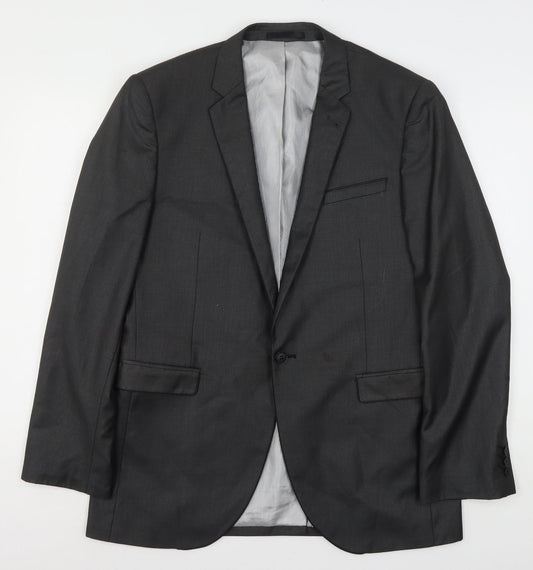 Butler & Webb Mens Grey  Polyester Jacket Suit Jacket Size 42