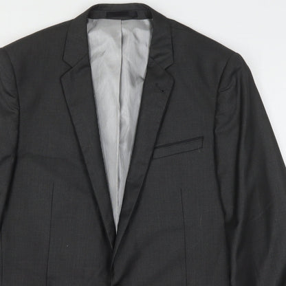 Butler & Webb Mens Grey Polyester Jacket Suit Jacket Size 42
