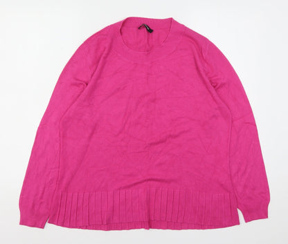 Kaleidoscope Womens Pink Round Neck  Viscose Pullover Jumper Size 14