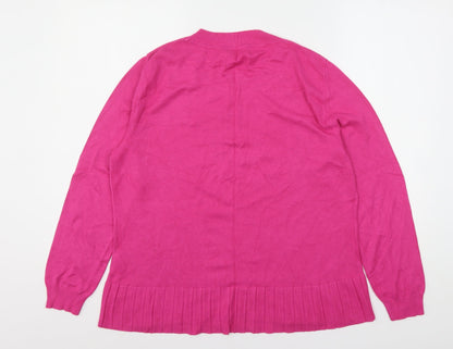 Kaleidoscope Womens Pink Round Neck  Viscose Pullover Jumper Size 14