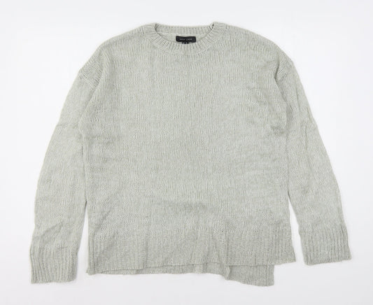New Look Womens Grey Round Neck  Acrylic Pullover Jumper Size M