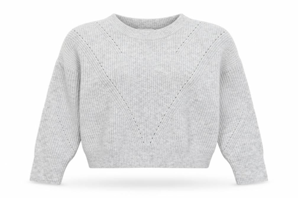Topshop Womens Grey Round Neck  Acrylic Pullover Jumper Size S