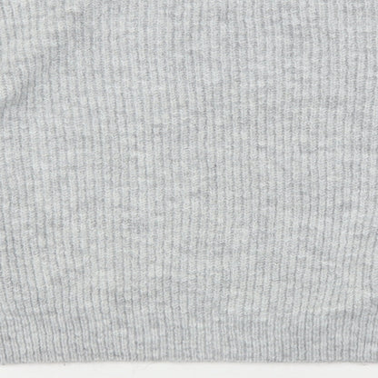 Topshop Womens Grey Round Neck  Acrylic Pullover Jumper Size S