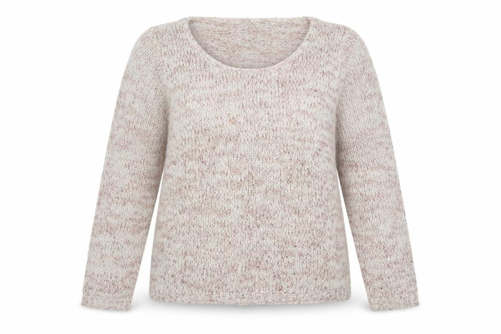 Debenhams Womens Beige Round Neck  Acrylic Pullover Jumper Size 14