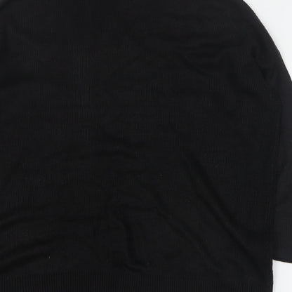 Tu Womens Black V-Neck  Acrylic Pullover Jumper Size 14