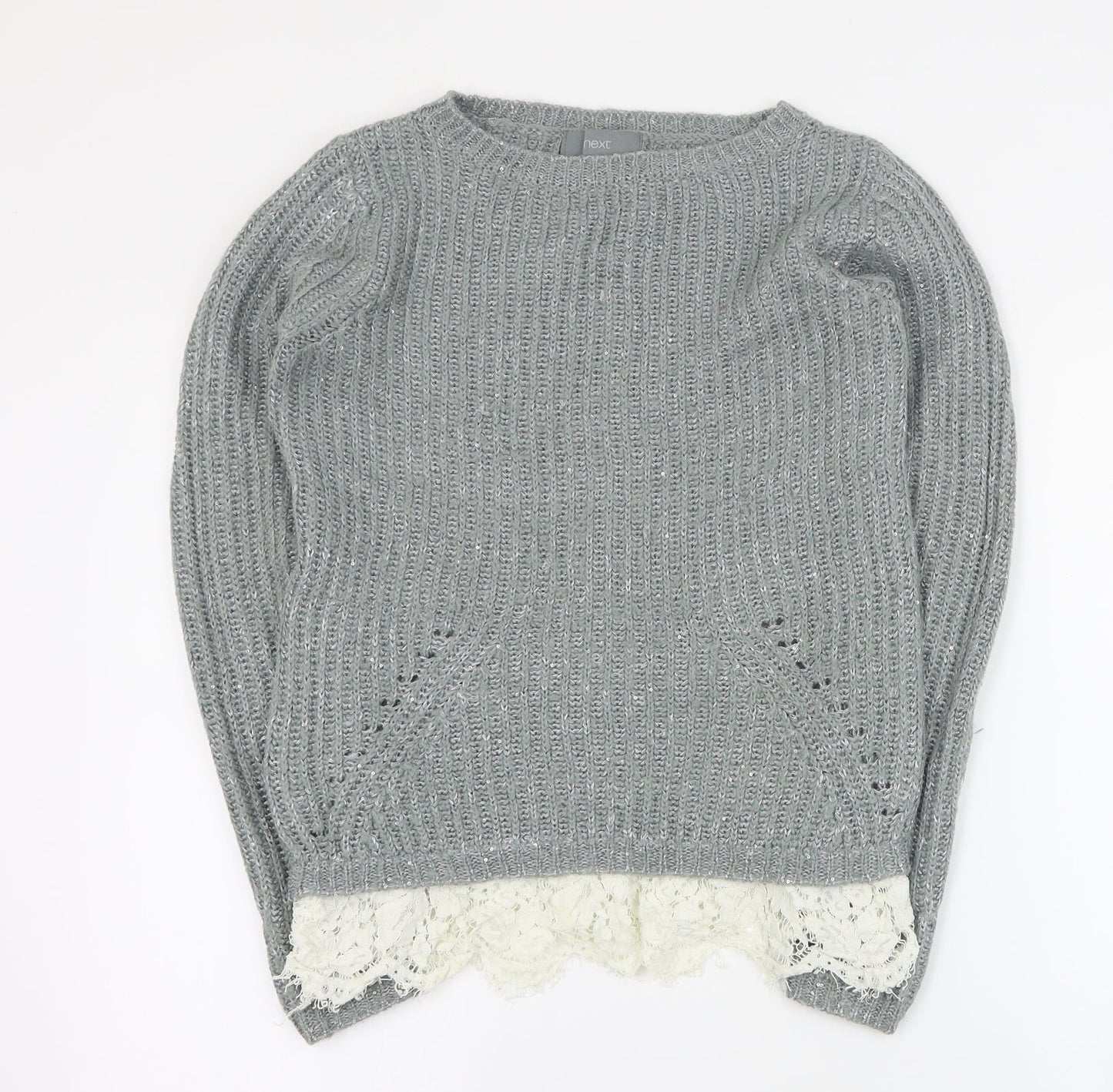 NEXT Womens Green Round Neck  Polyester Pullover Jumper Size XS