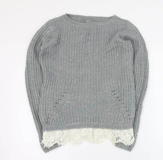 NEXT Womens Green Round Neck  Polyester Pullover Jumper Size XS