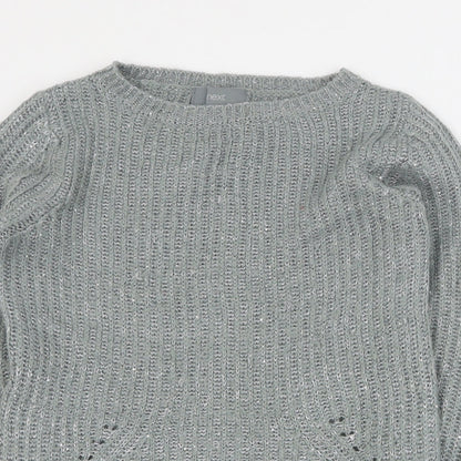 Next Womens Green Round Neck  Polyester Pullover Jumper Size XS