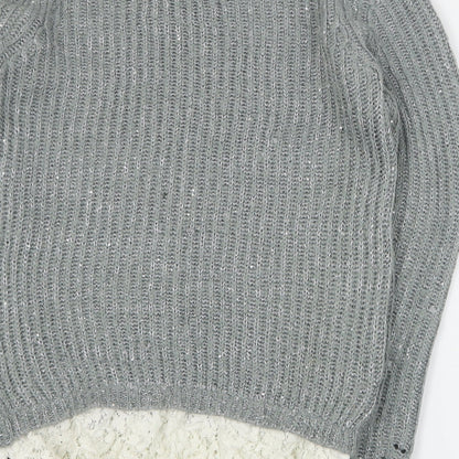 Next Womens Green Round Neck  Polyester Pullover Jumper Size XS