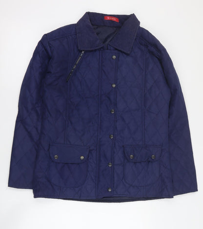 Influence Womens Blue   Quilted Coat Size 10  Snap