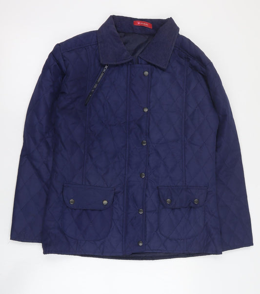 Influence Womens Blue   Quilted Coat Size 10  Snap