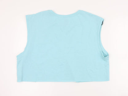 H&M Womens Blue  Cotton Pullover Sweatshirt Size L  Pullover - Cropped