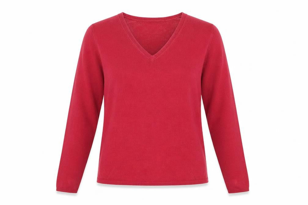 Marks & Spencer Womens Pink V-Neck  Acrylic Pullover Jumper Size 12