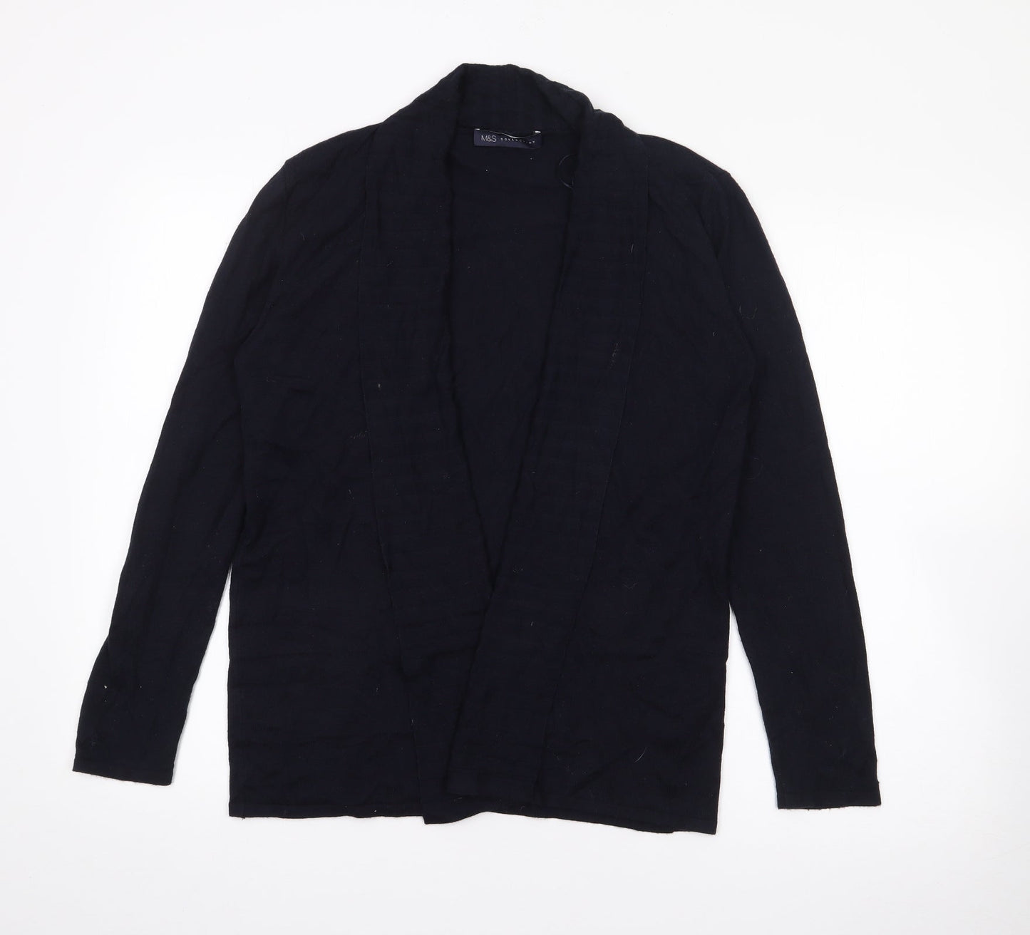 Marks and Spencer Womens Blue Roll Neck  Viscose Cardigan Jumper Size M