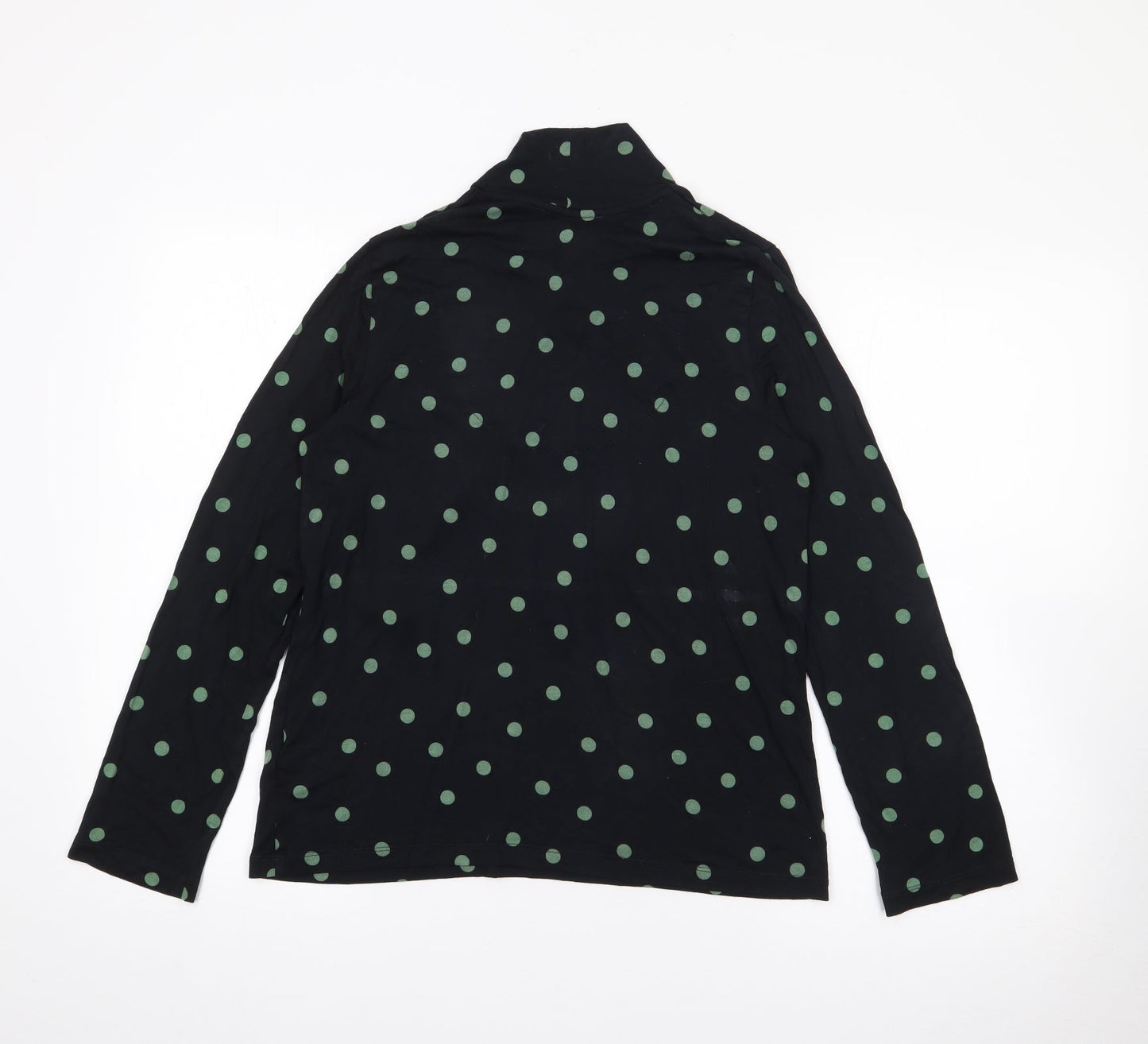 Marks and Spencer Womens Black Collared Polka Dot Viscose Pullover Jumper Size 12