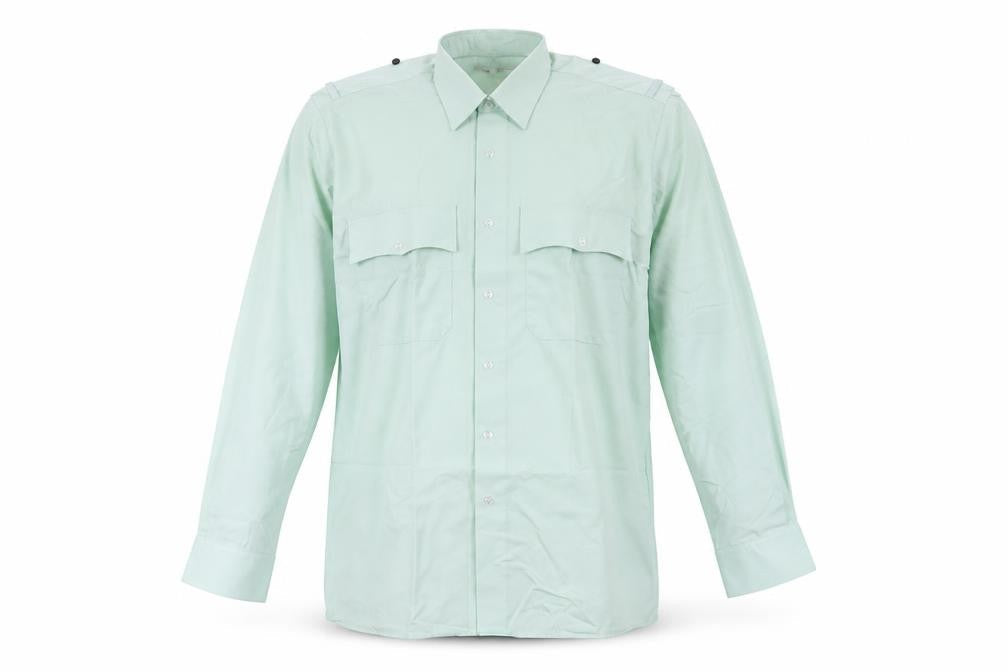 Preworn Mens Green  Polyester  Button-Up Size 16 Collared Button