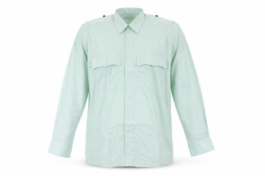 Preworn Mens Green  Polyester  Button-Up Size 16 Collared Button