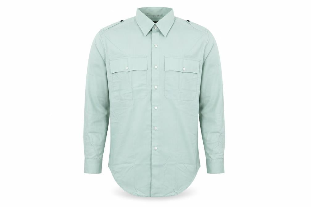 Novus Mens Green  Polyester  Button-Up Size 16 Collared Button