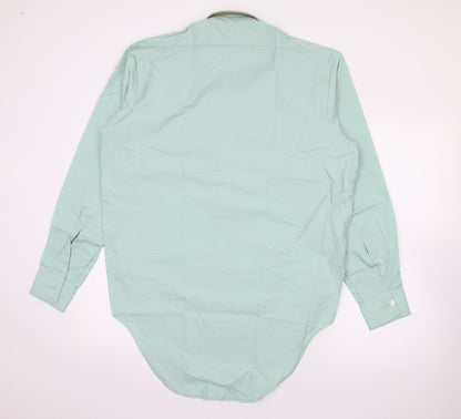 Novus Mens Green  Polyester  Button-Up Size 16 Collared Button