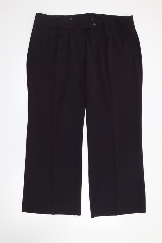 Marks and Spencer Womens Purple  Polyester Trousers  Size 20 L28 in Regular