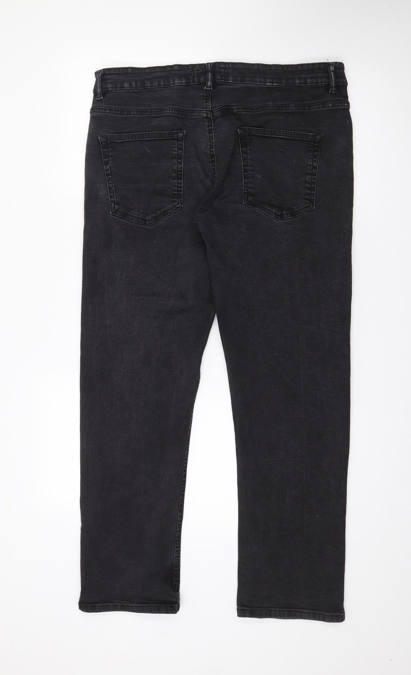 Easy Womens Black  Cotton Straight Jeans Size 36 in L28 in Regular