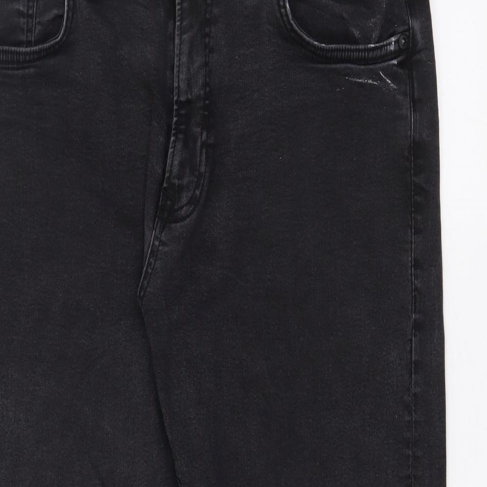 Easy Womens Black  Cotton Straight Jeans Size 36 in L28 in Regular