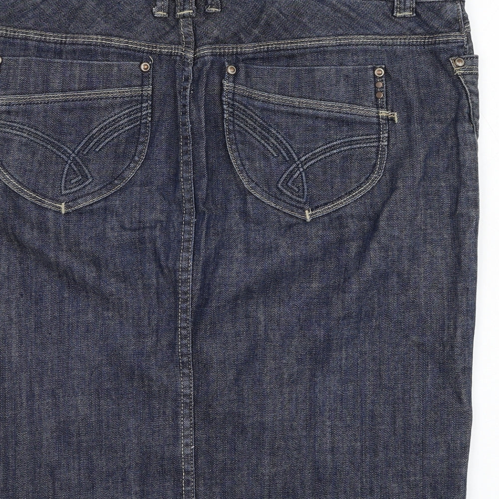 Yes Yes Womens Blue  Cotton Straight & Pencil  Size 12   Zip