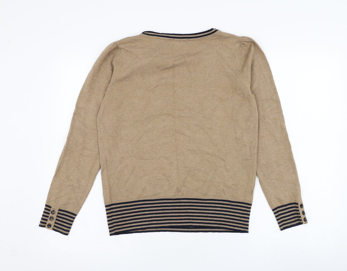 CC Womens Brown Round Neck  Viscose Pullover Jumper Size M