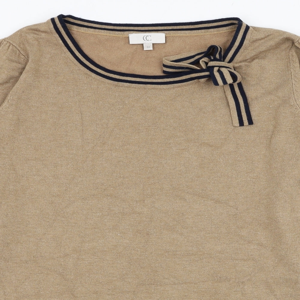 CC Womens Brown Round Neck  Viscose Pullover Jumper Size M