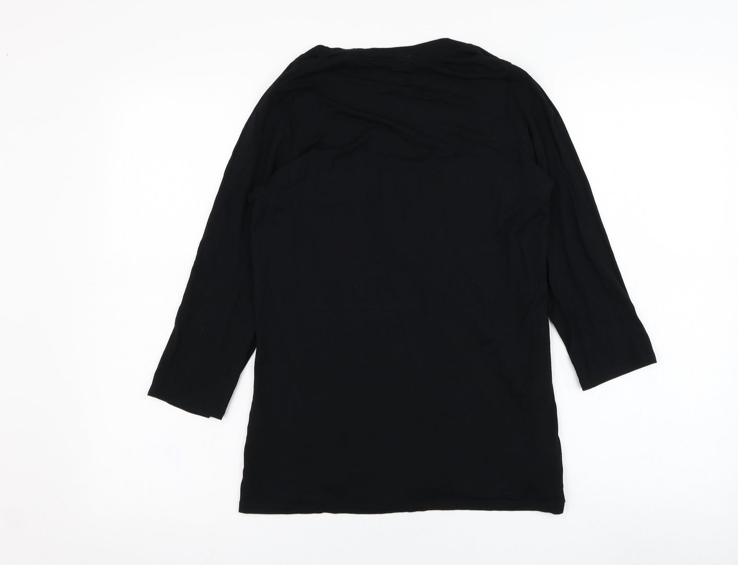 Marks and Spencer Womens Black Round Neck  Viscose Cape Jumper Size 12