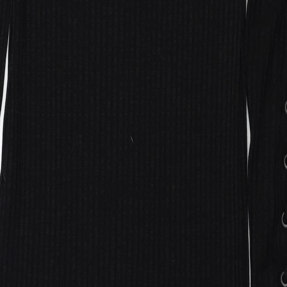 H&M Womens Black  Viscose Pencil Dress  Size 8  Round Neck Pullover