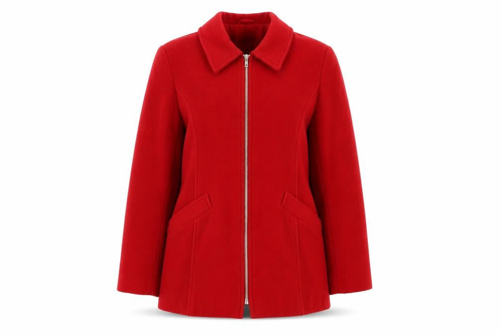 Charlotte Halton Womens Red   Overcoat Coat Size 10  Zip