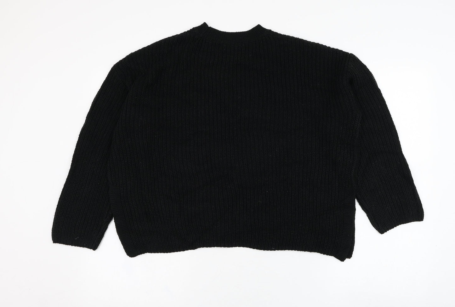 New Look Womens Black Round Neck  Acrylic Pullover Jumper Size S