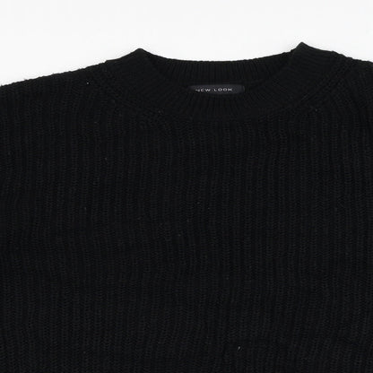 Preloved New Look Womens Black Round Neck  Acrylic Pullover Jumper Size S - Detail