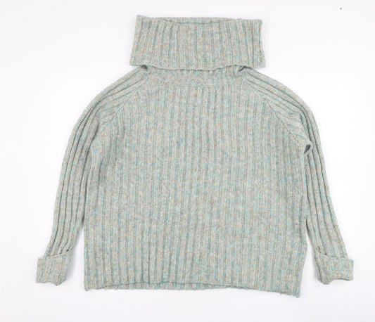 George Womens Green Roll Neck  Acrylic Pullover Jumper Size M