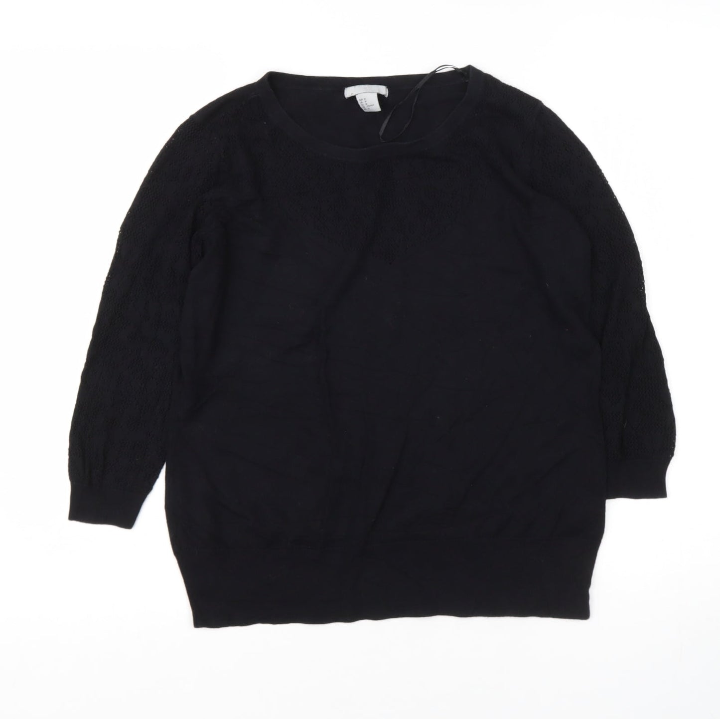 H&M Womens Black Roll Neck  Cotton Pullover Jumper Size M