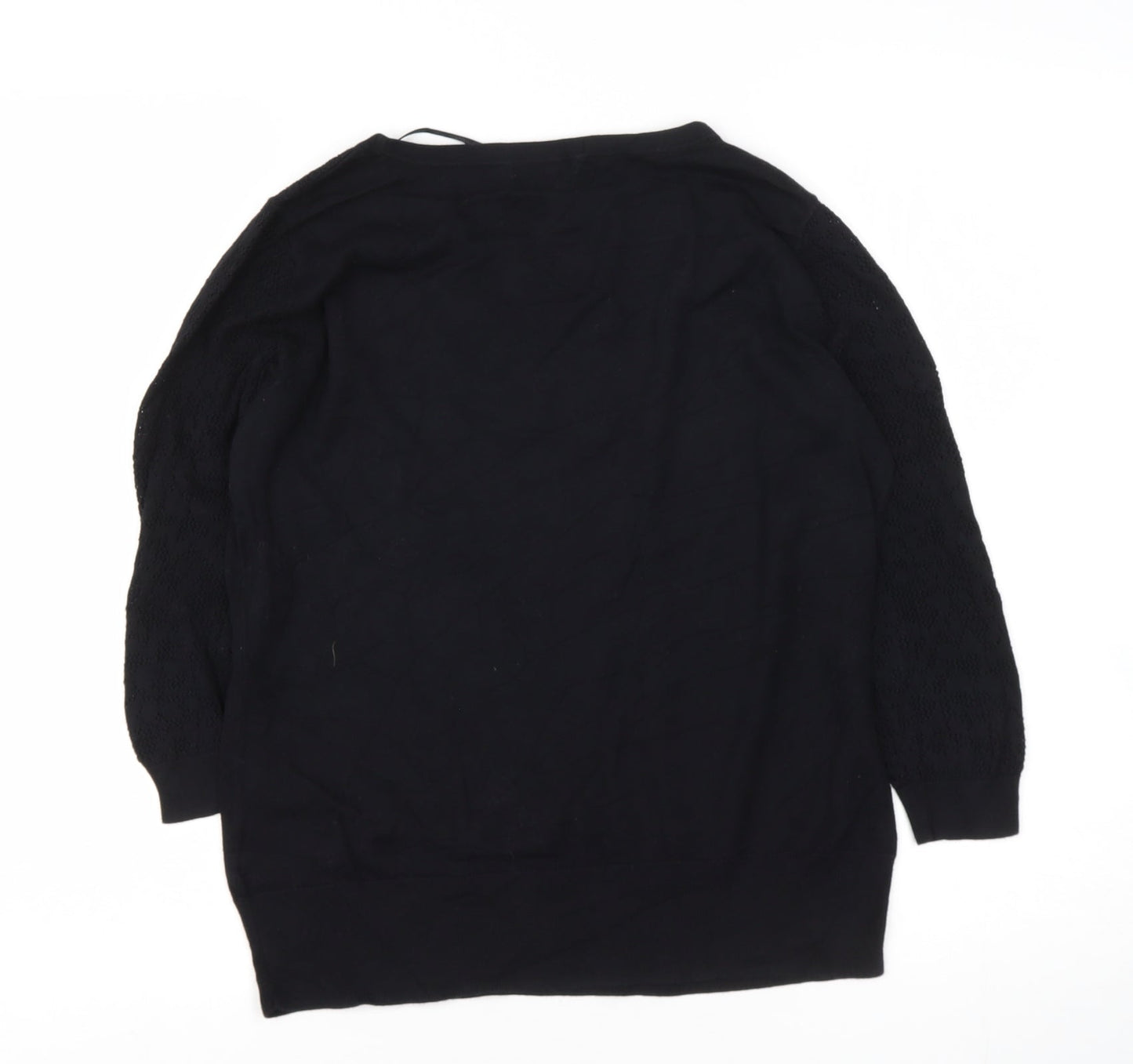H&M Womens Black Roll Neck  Cotton Pullover Jumper Size M