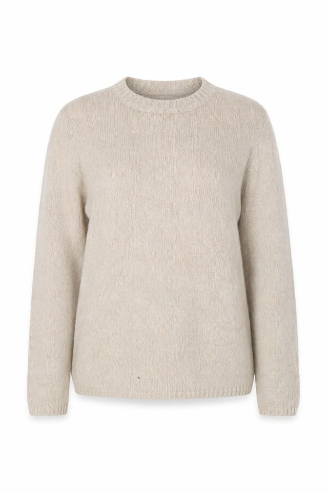 JOIE DE VIURE Womens Beige Round Neck  Cotton Blend Pullover Jumper Size 10