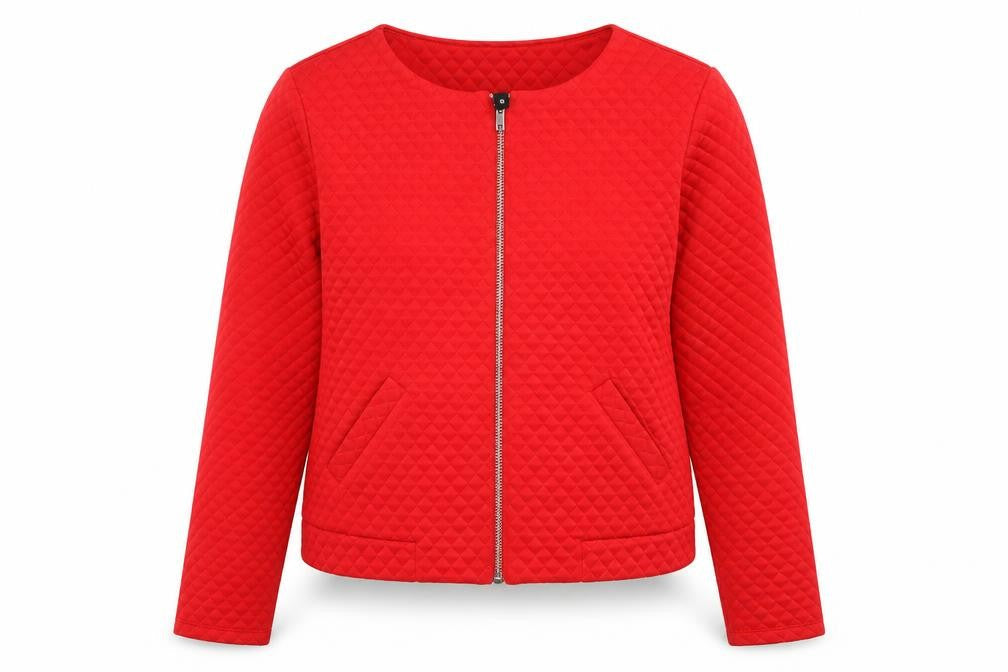 Divided Womens Red Geometric  Jacket  Size S  Zip