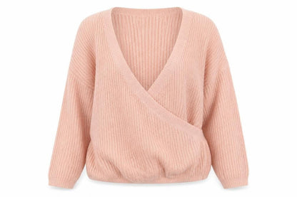 Divided Womens Pink V-Neck  Acrylic Pullover Jumper Size L