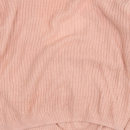 Divided Womens Pink V-Neck  Acrylic Pullover Jumper Size L