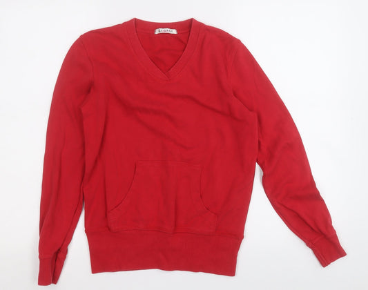 George Womens Red  Cotton Pullover Hoodie Size 8