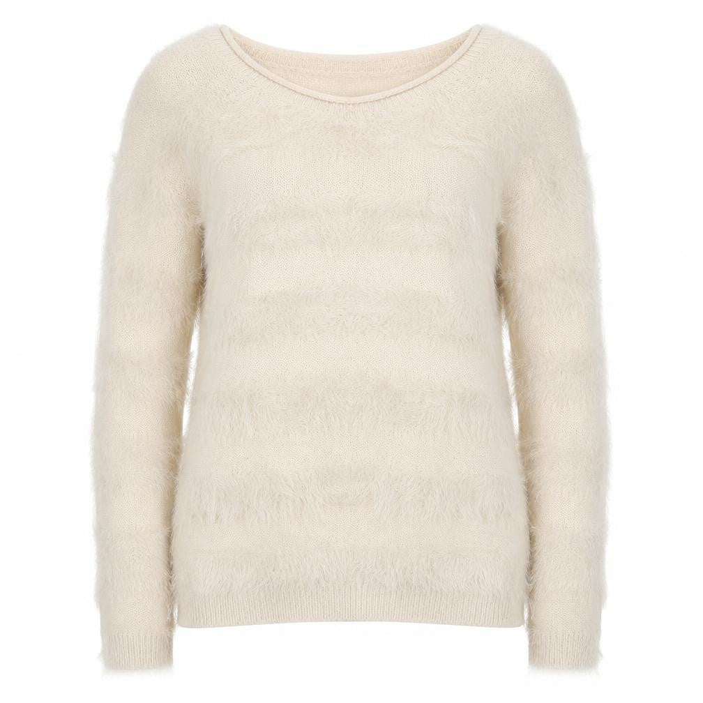 Only Womens Beige Round Neck  Nylon Pullover Jumper Size XS