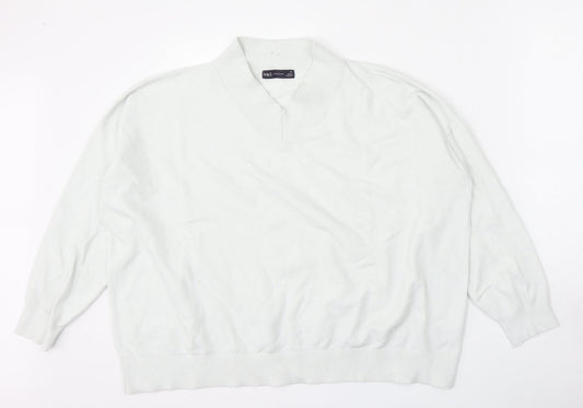 Marks and Spencer Womens Clear V-Neck  Viscose Pullover Jumper Size XL