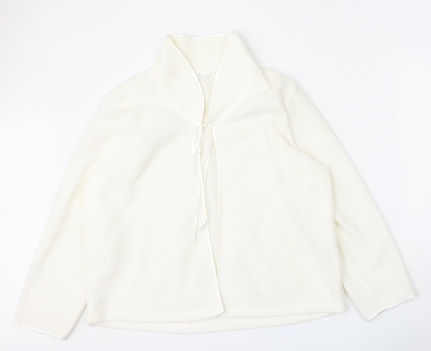 BM Womens Beige V-Neck  Polyester Cardigan Jumper Size 16